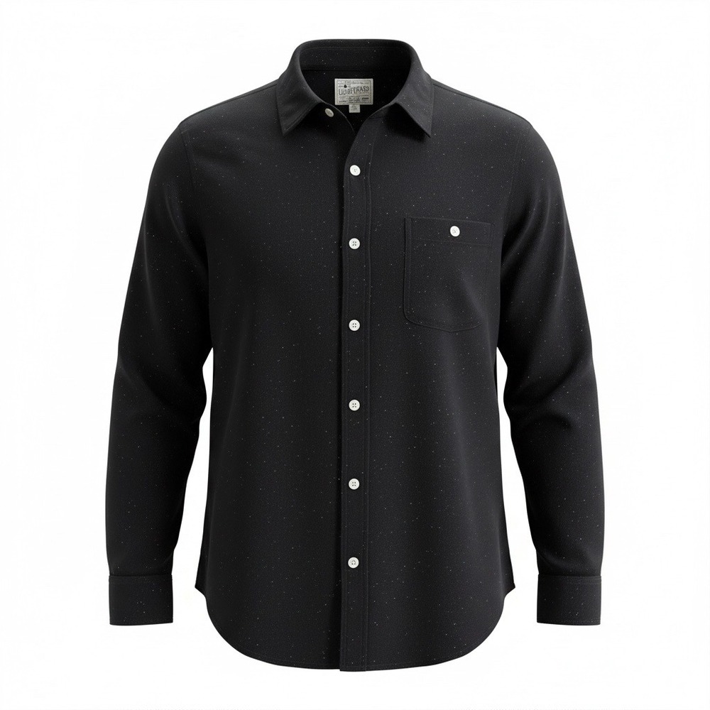 Lucky Brand Mason Workwear Mens L Speckled Nep Flannel Button Down Shirt Blue